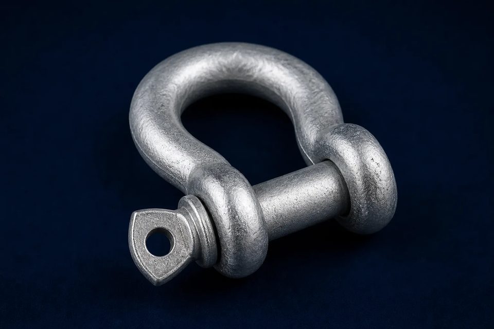 US-type bow anchor shackle with screw pin, galvanized