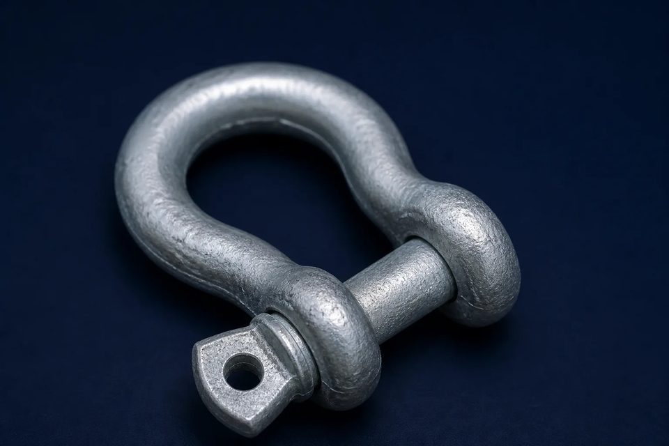 US-type dee chain shackle with screw pin, galvanized