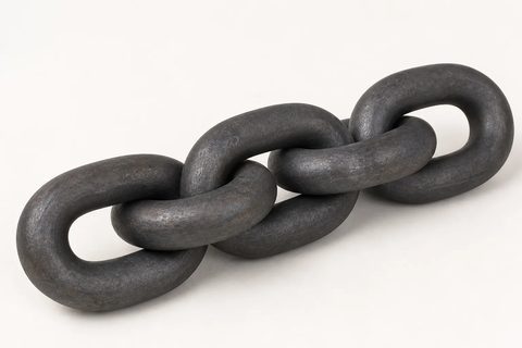 Mining round-link chain for conveyor and scraper duty